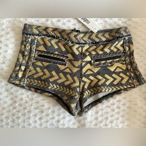 Gold and Black Women Shorts, NWT